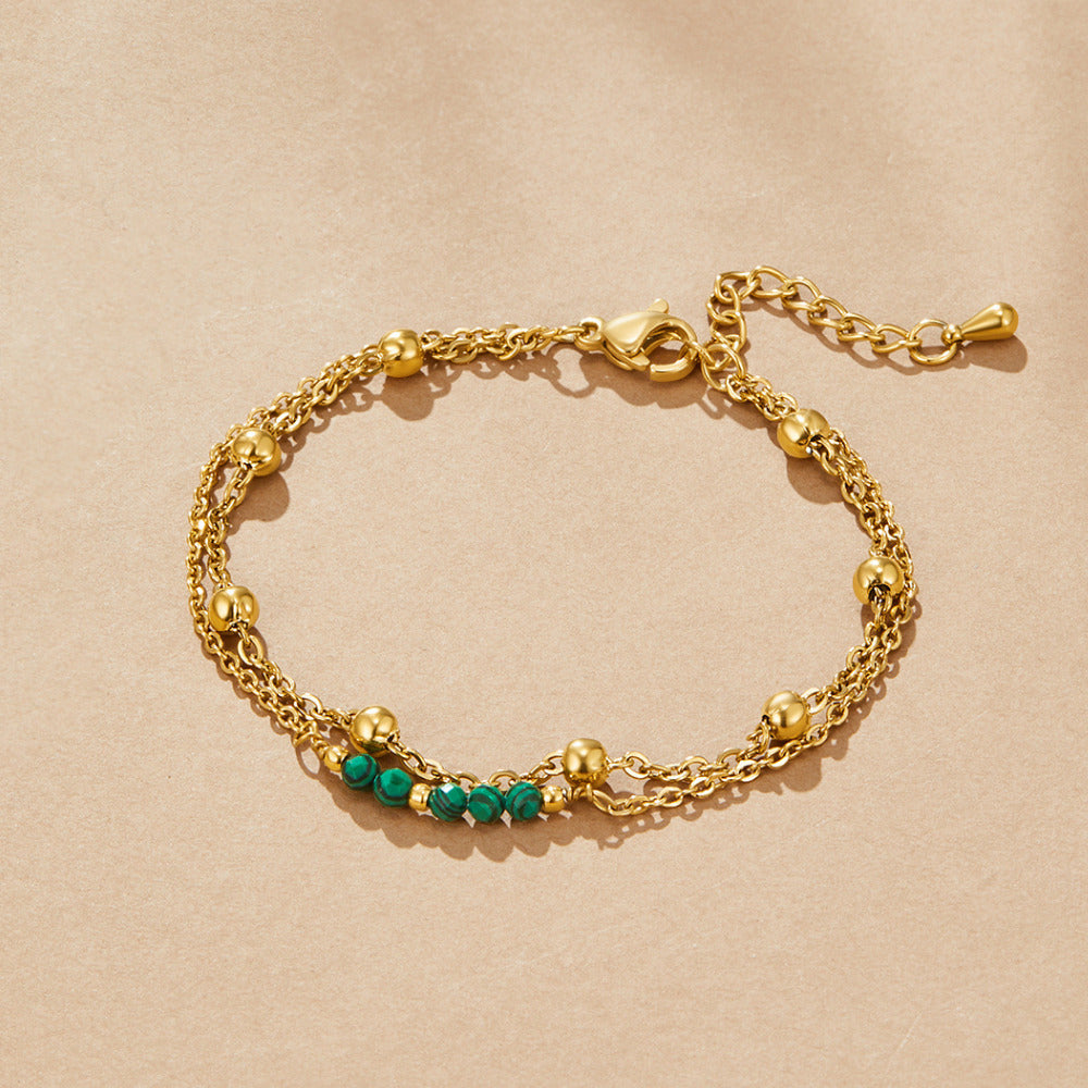 Alfa Zeleni Malahitni Bead Naramnice