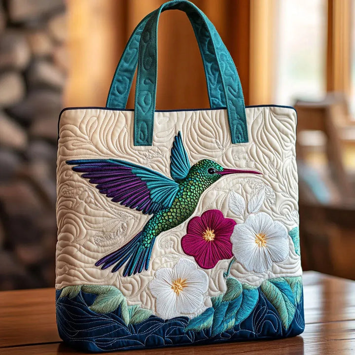 Ročno izdelana torba - Kolibri in cvetje