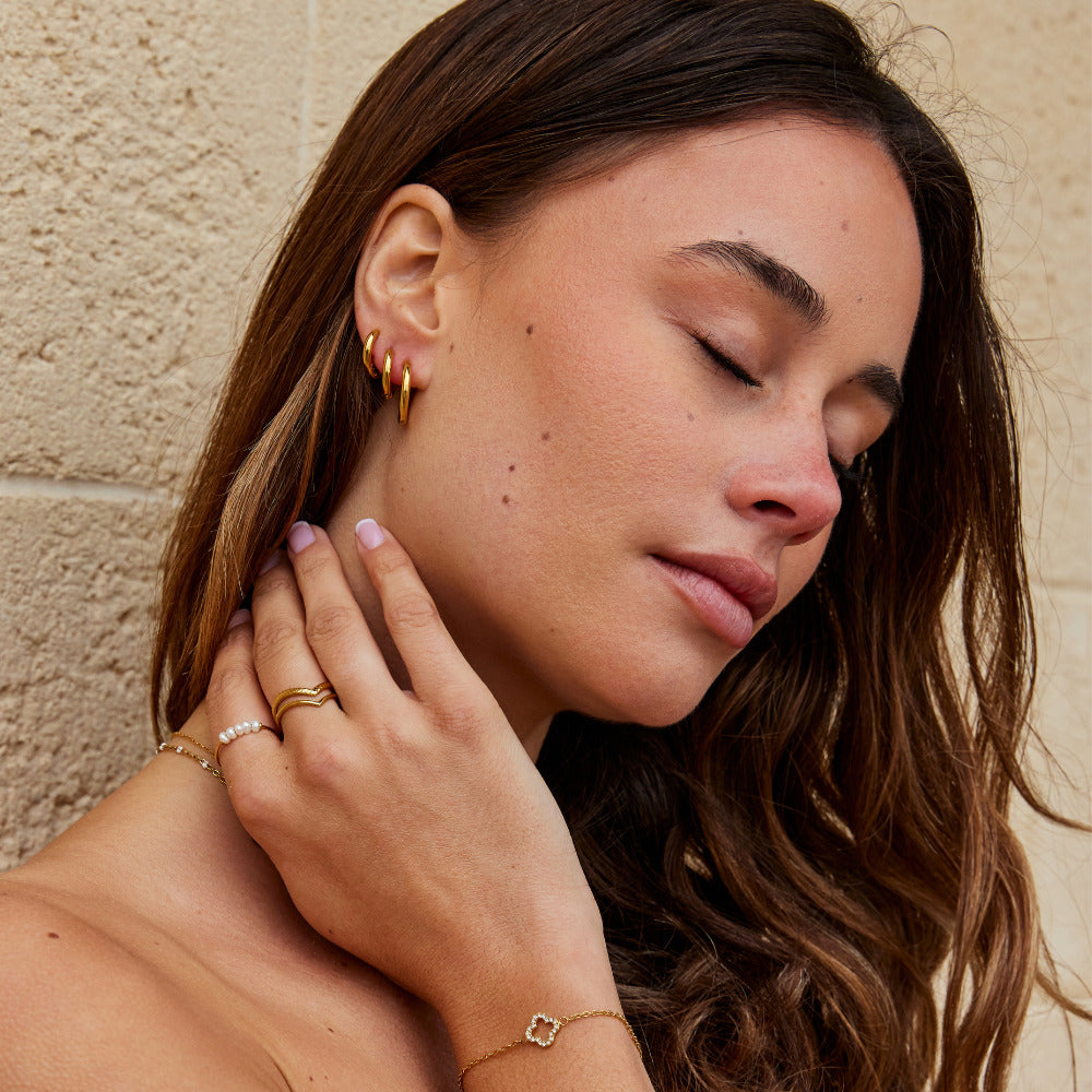 Zlati Trio Mini Obročki Set