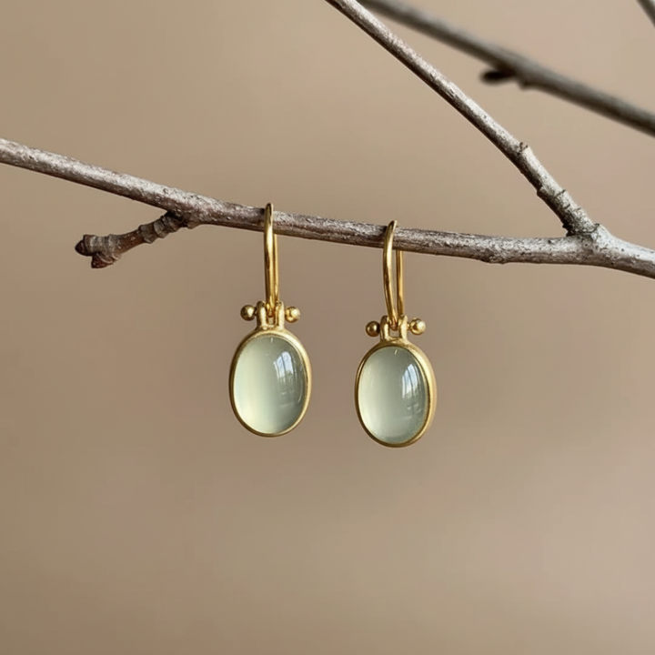 Vintage Zeleni Moonstone Uhani