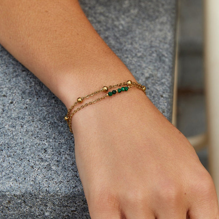 Alfa Zeleni Malahitni Bead Naramnice