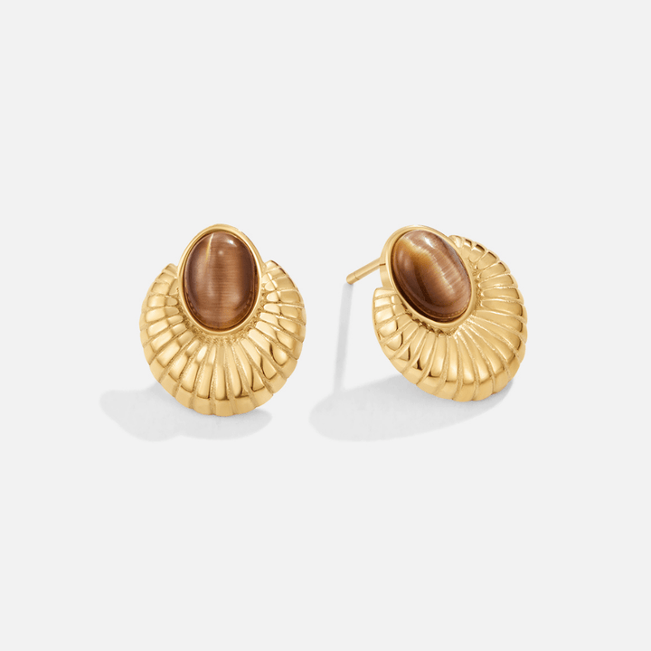 Uhani Bohemia Gold Tiger Eye