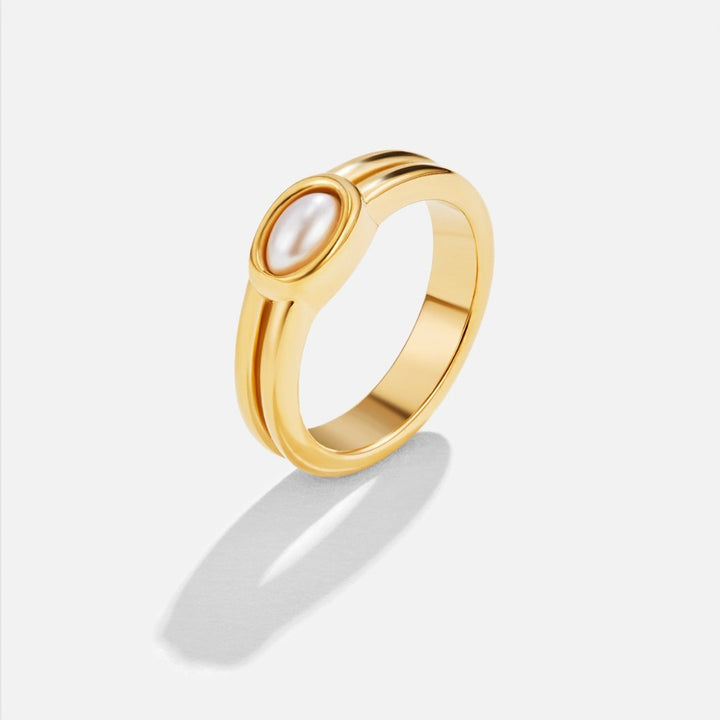 Chunky Pearl 18K Zlati Prstan