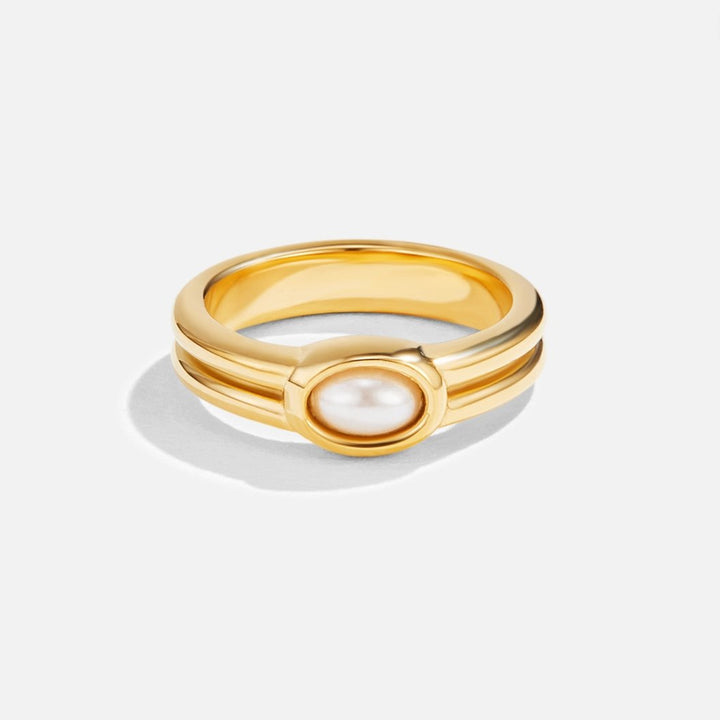 Chunky Pearl 18K Zlati Prstan
