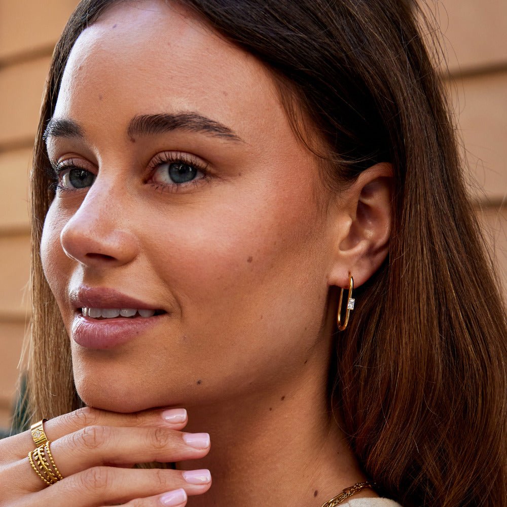 Kristalni in zlatih uhani Diana