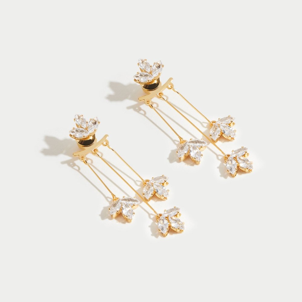 Kristalni Lotus Vodopad Uhani