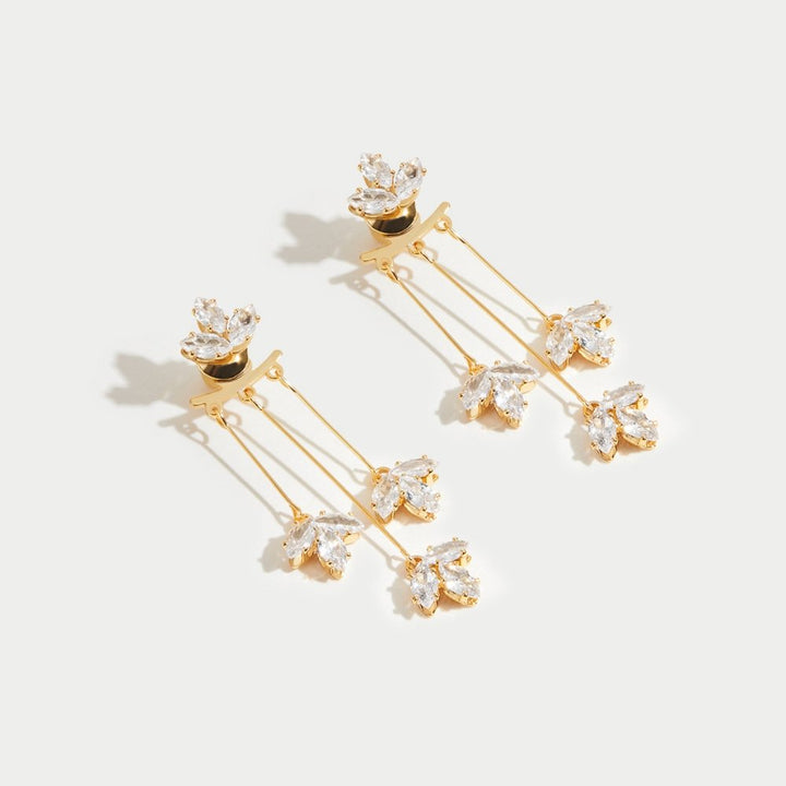 Kristalni Lotus Vodopad Uhani