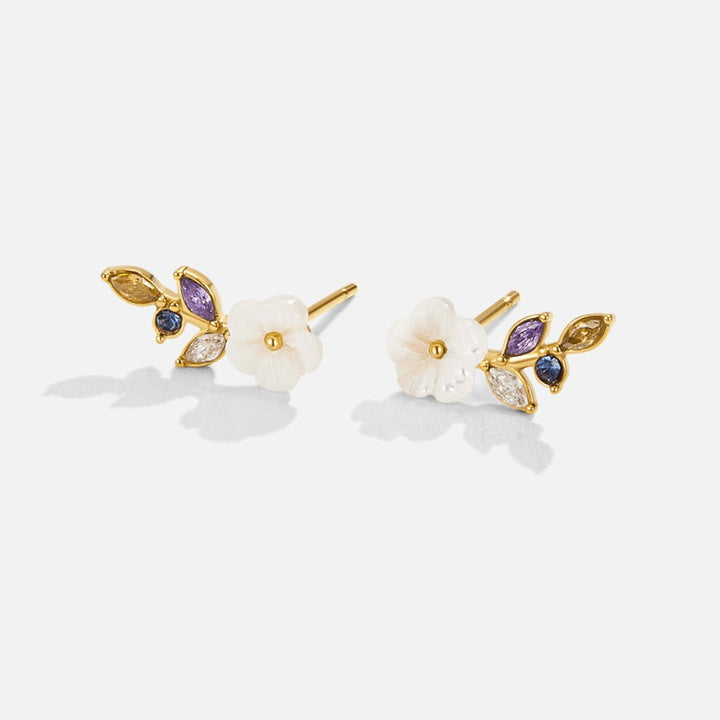 Uhani Crystal White Blossom