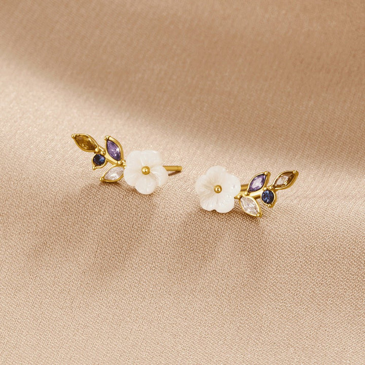 Uhani Crystal White Blossom