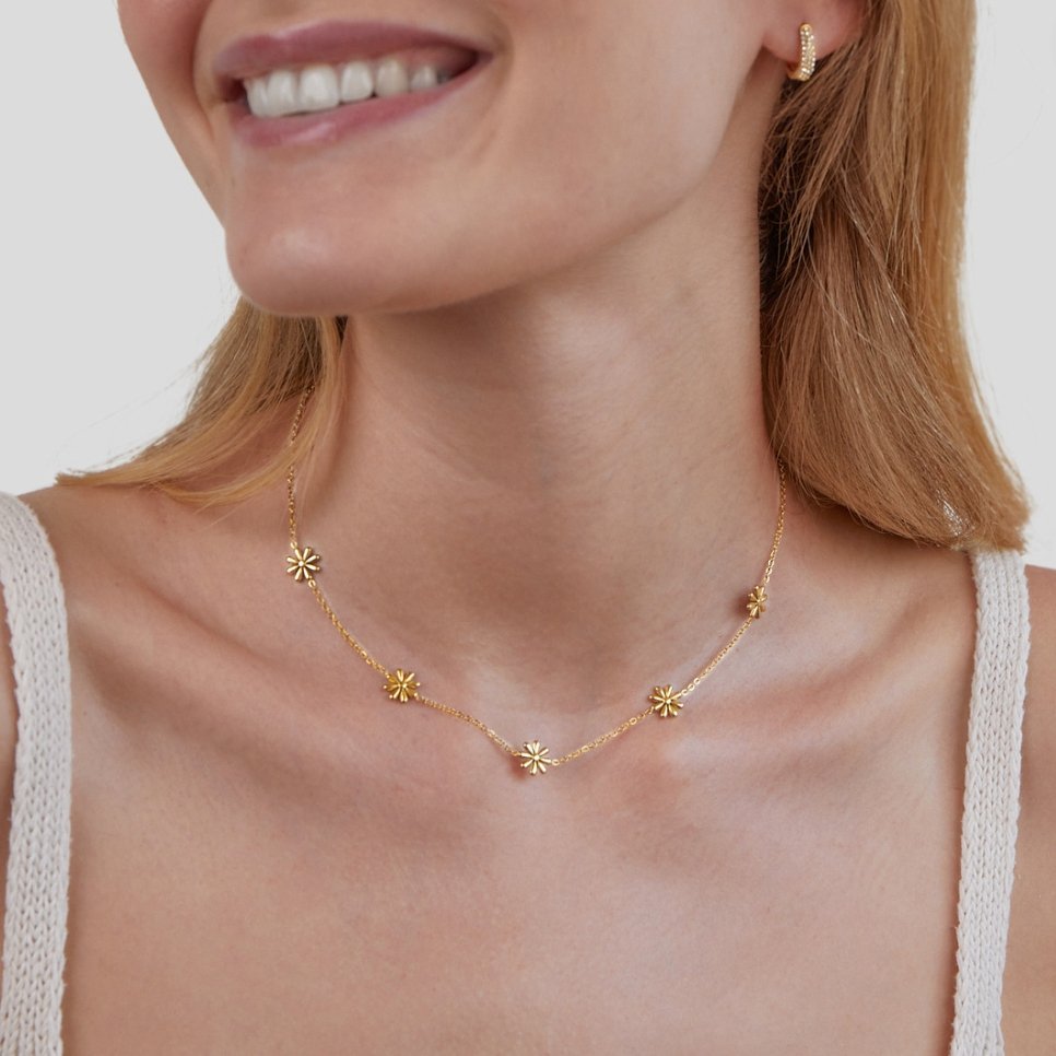 Ogrlica Flower Power iz 18K zlata