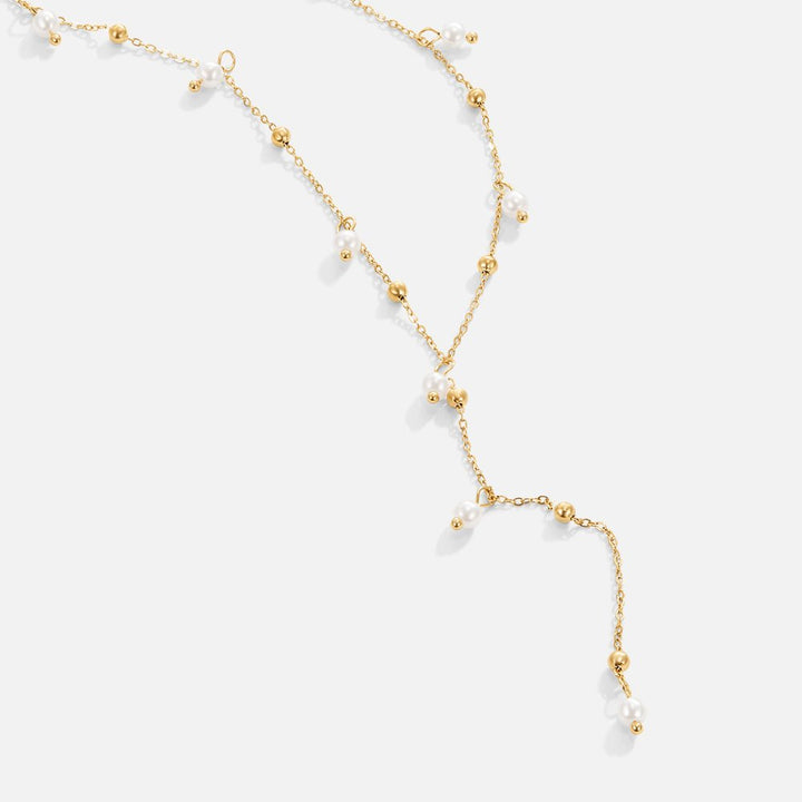 Ogrlica z bisernim obeskom Lariat