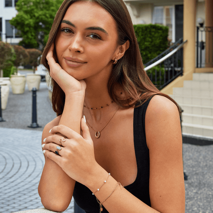 Zlata konjska podkva ogrlica