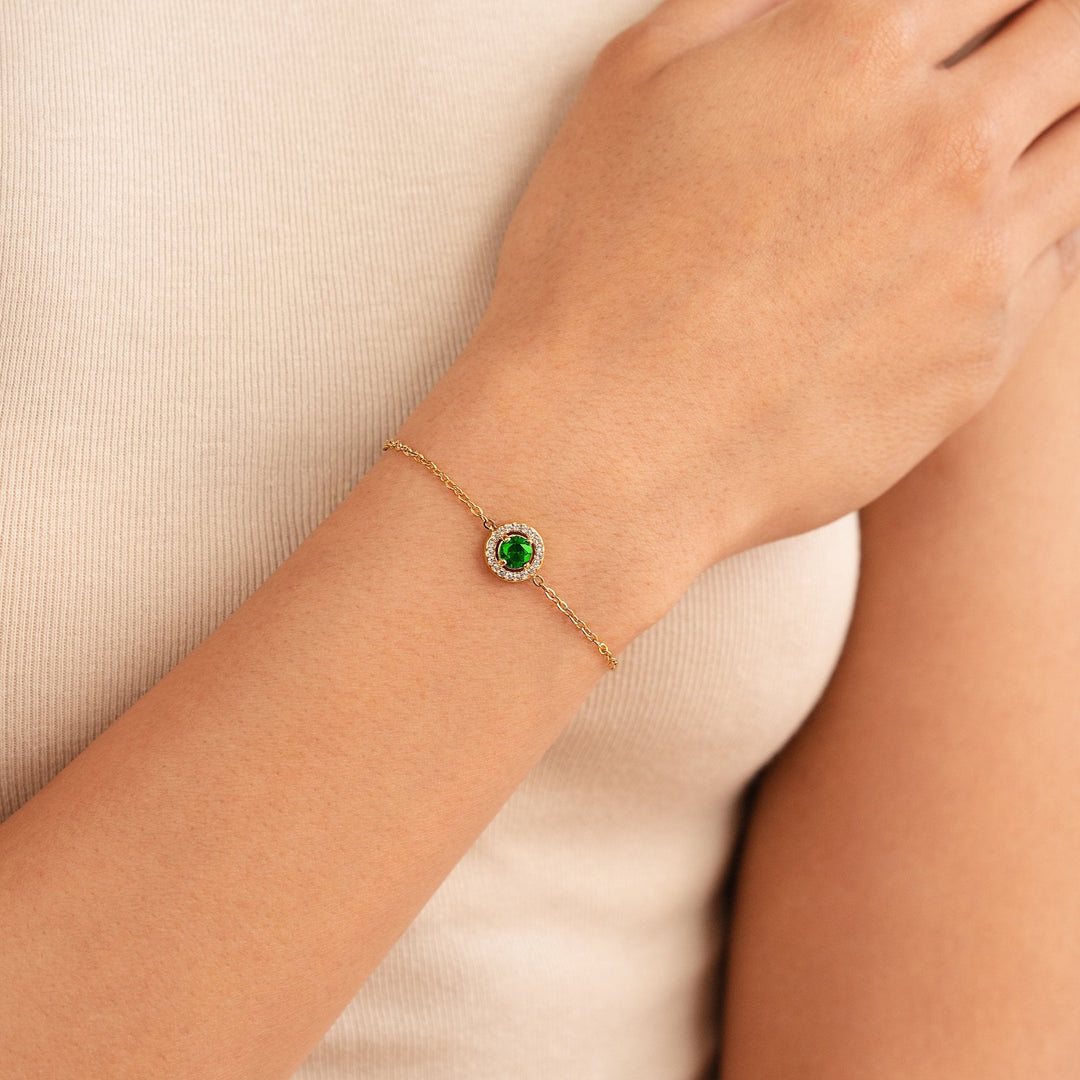 Zeleni smaragdni kristalni zapestnica