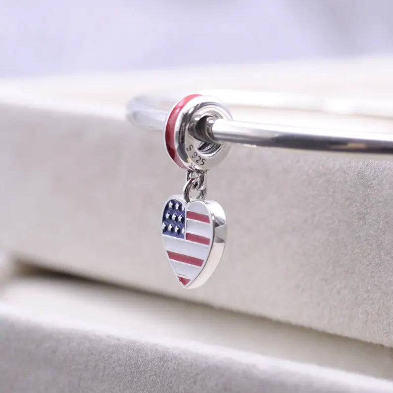 USA Heart Charm