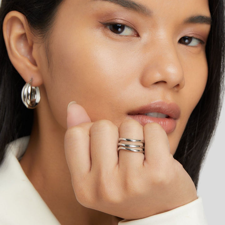 Kiya Plastični Srebrni Prstan