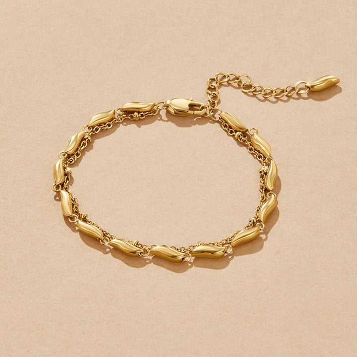 Zapestnica z Zloženimi Zlati Valovi