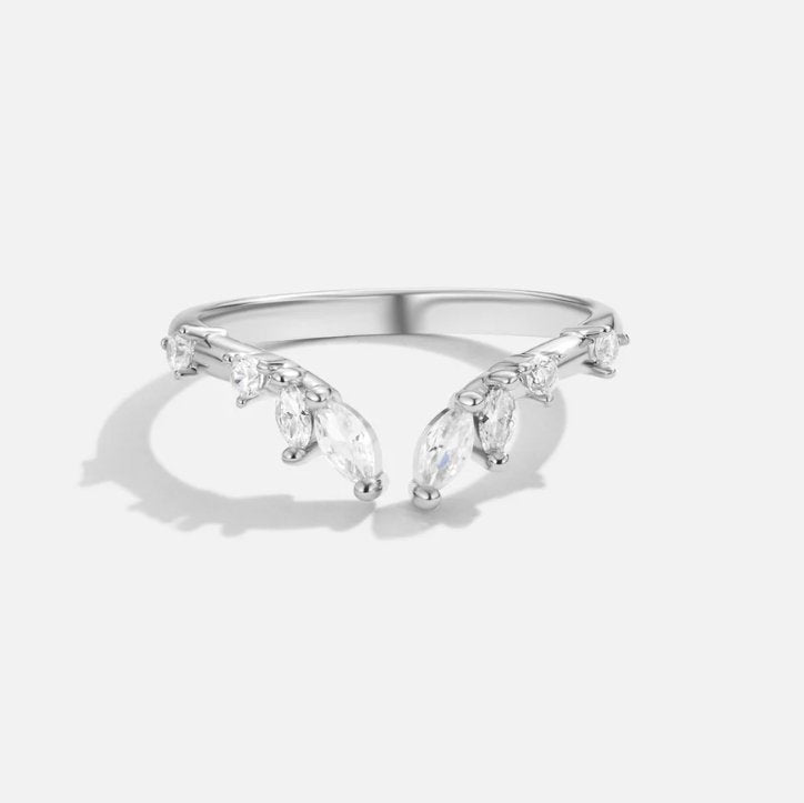 Lily Crystal Silver Vine Prstan