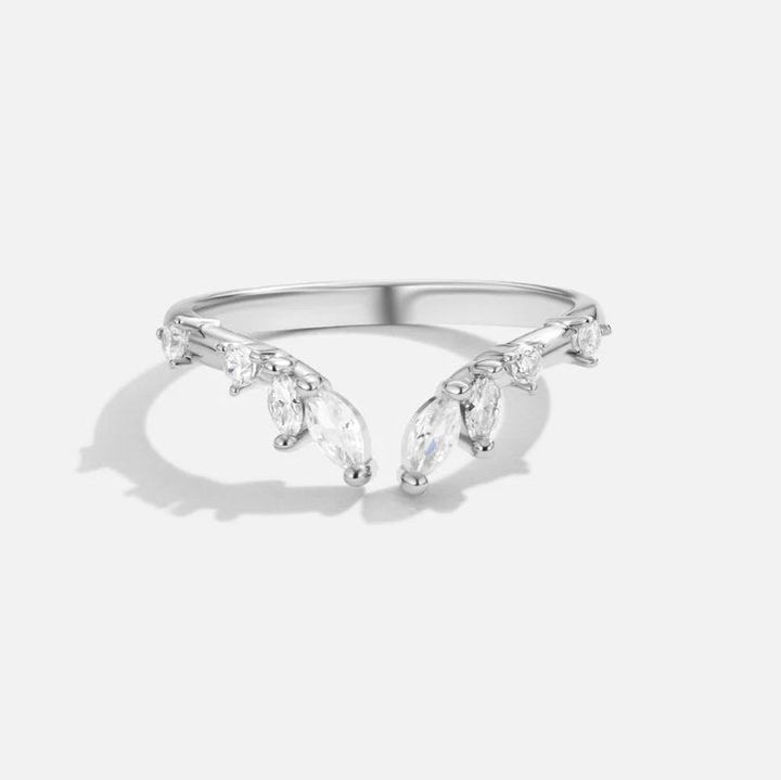 Lily Crystal Silver Vine Prstan