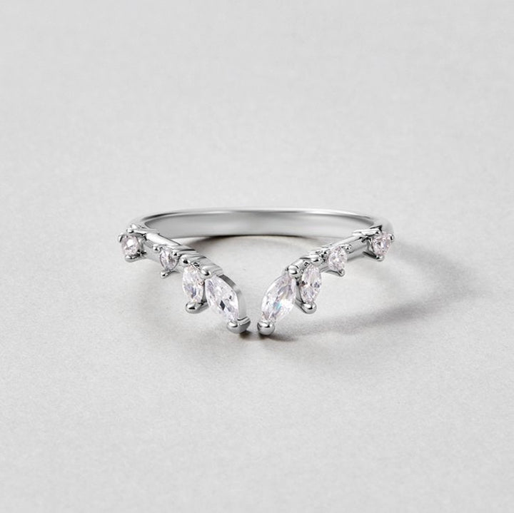 Lily Crystal Silver Vine Prstan