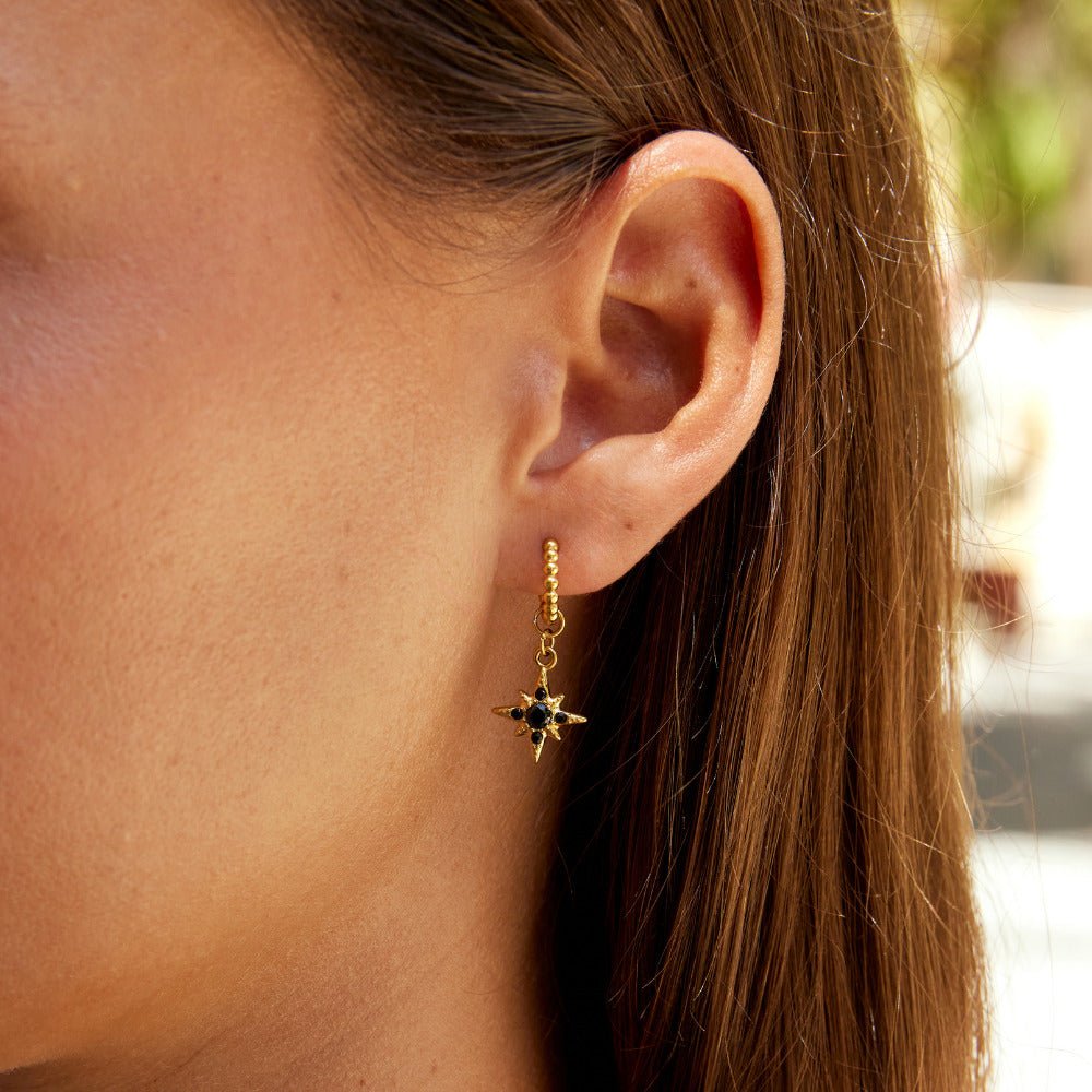 Midnight Luxe Drop Hoop Uhani
