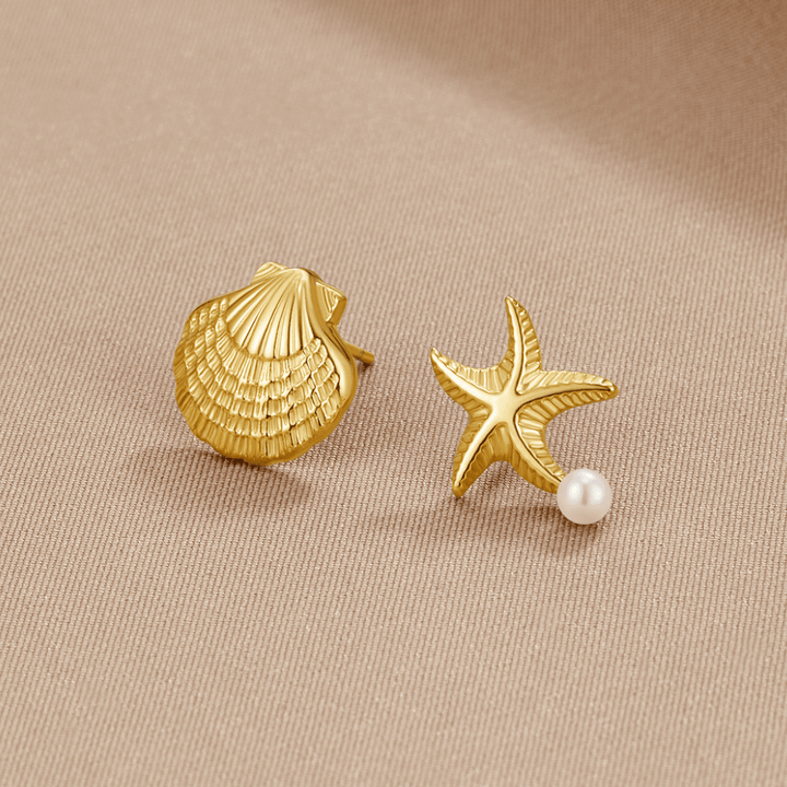 Zlati uhani Naia Shell & Starfish