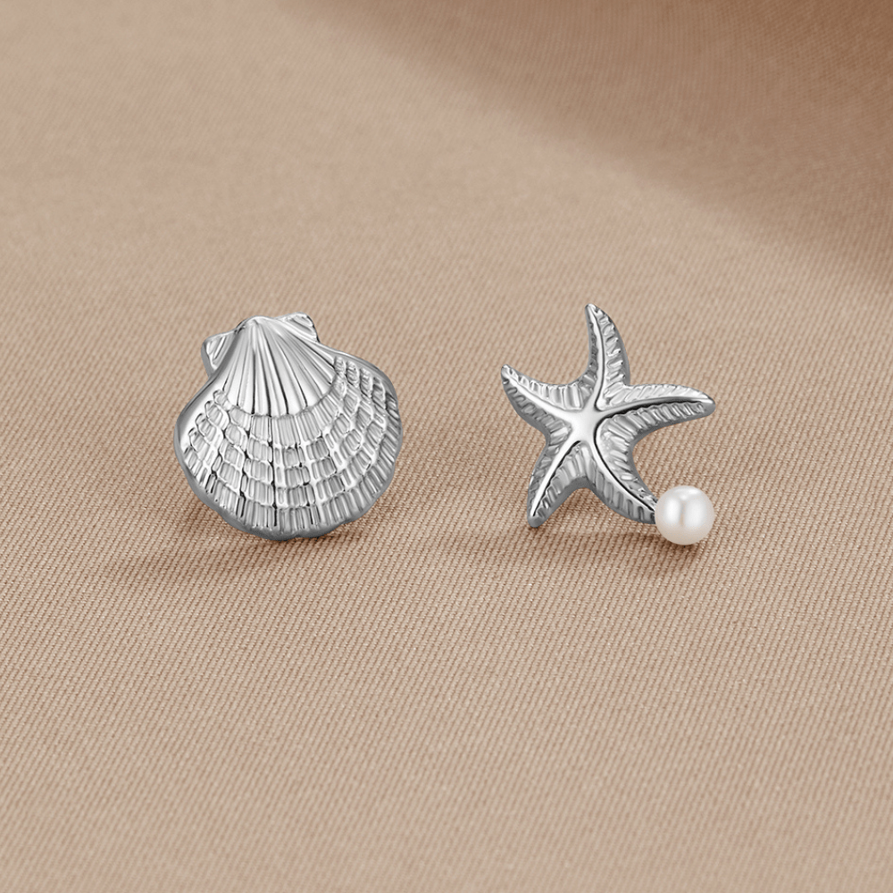 Srebrni uhani Naia Shell & Starfish