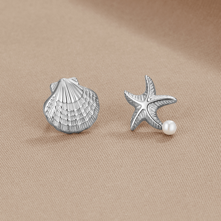 Srebrni uhani Naia Shell & Starfish