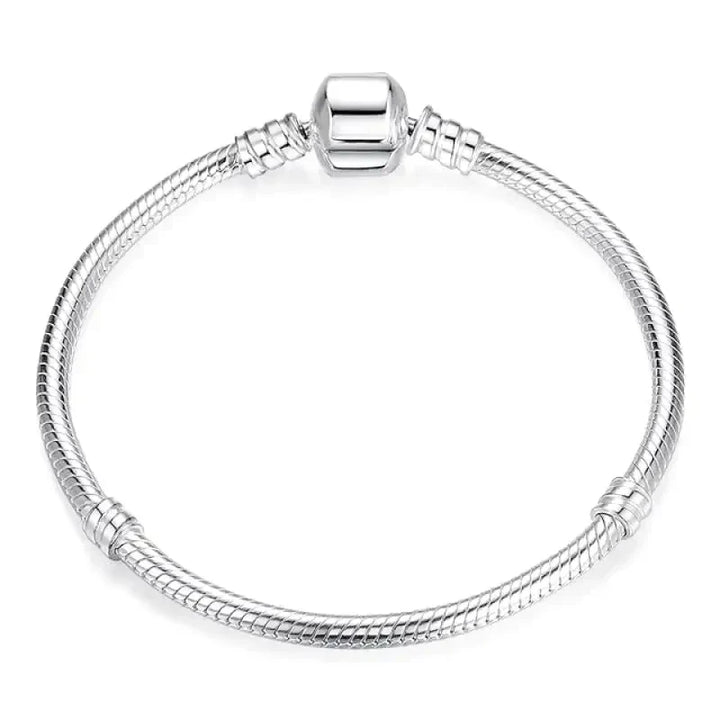🎁 Preprosta srebrna zapestnica s charms
