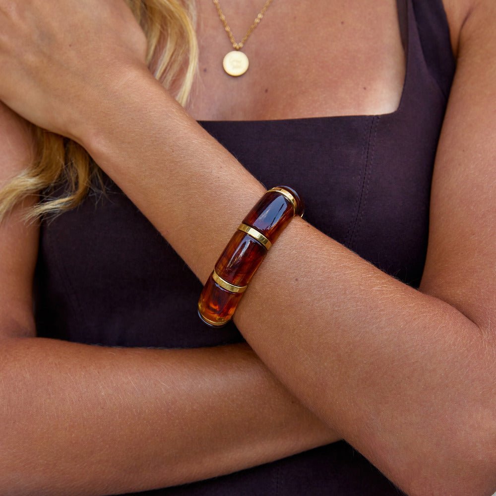 Sabina Zlato Rjava Marmorirana Zapestnica