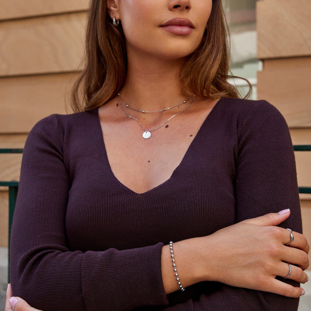 Srebrna Lulu Bead Zapestnica