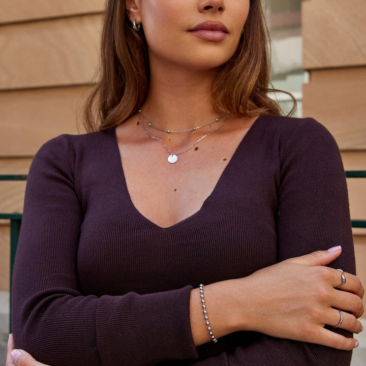 Srebrna Lulu Bead Zapestnica