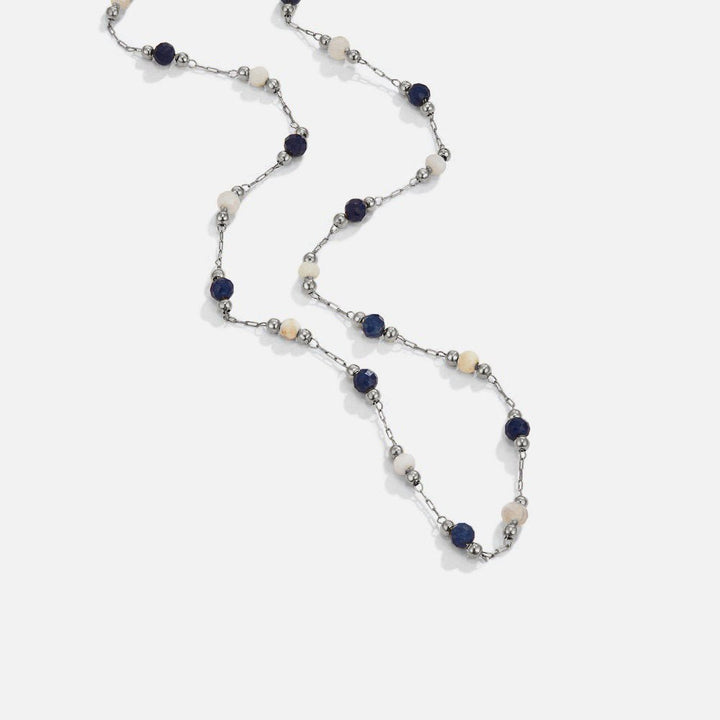 Srebrna Lulu Midnight Beaded Stone Ogrlica