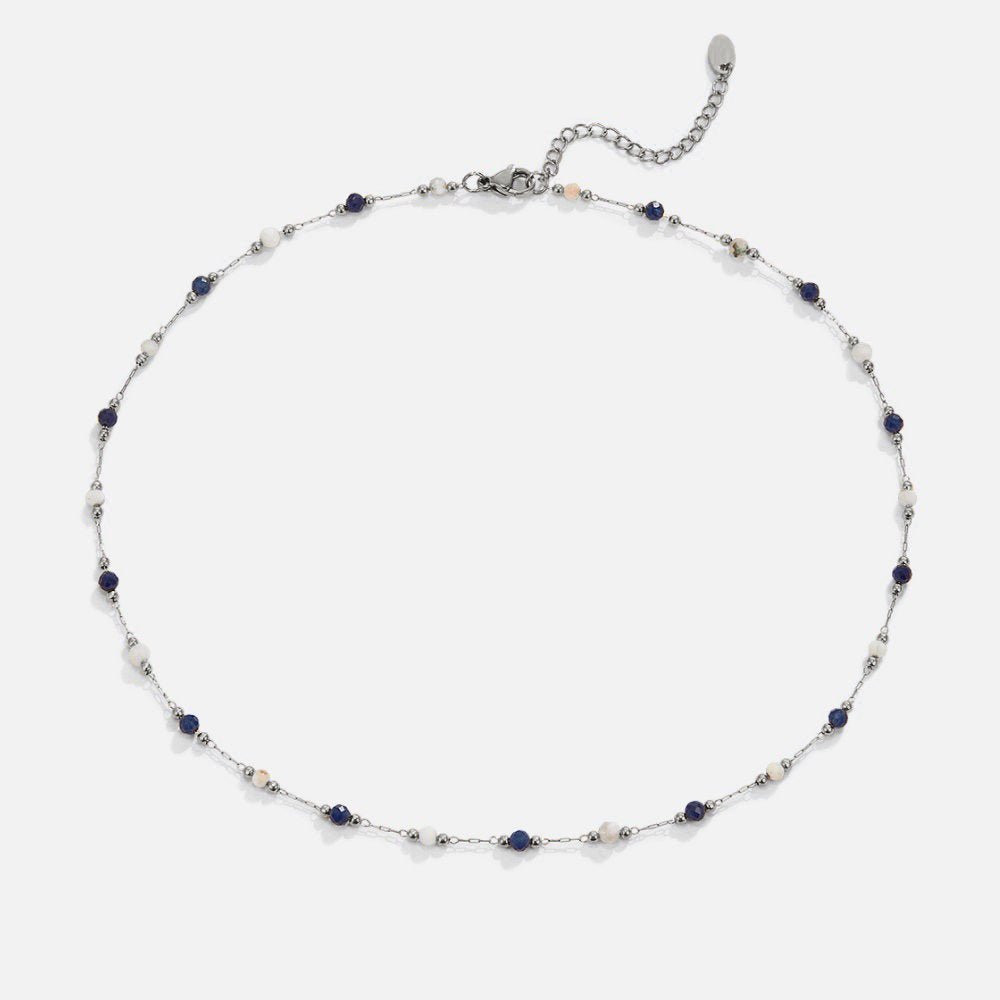 Srebrna Lulu Midnight Beaded Stone Ogrlica