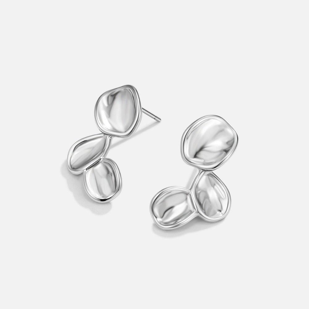 Uhani Tori Silver Petal Drop